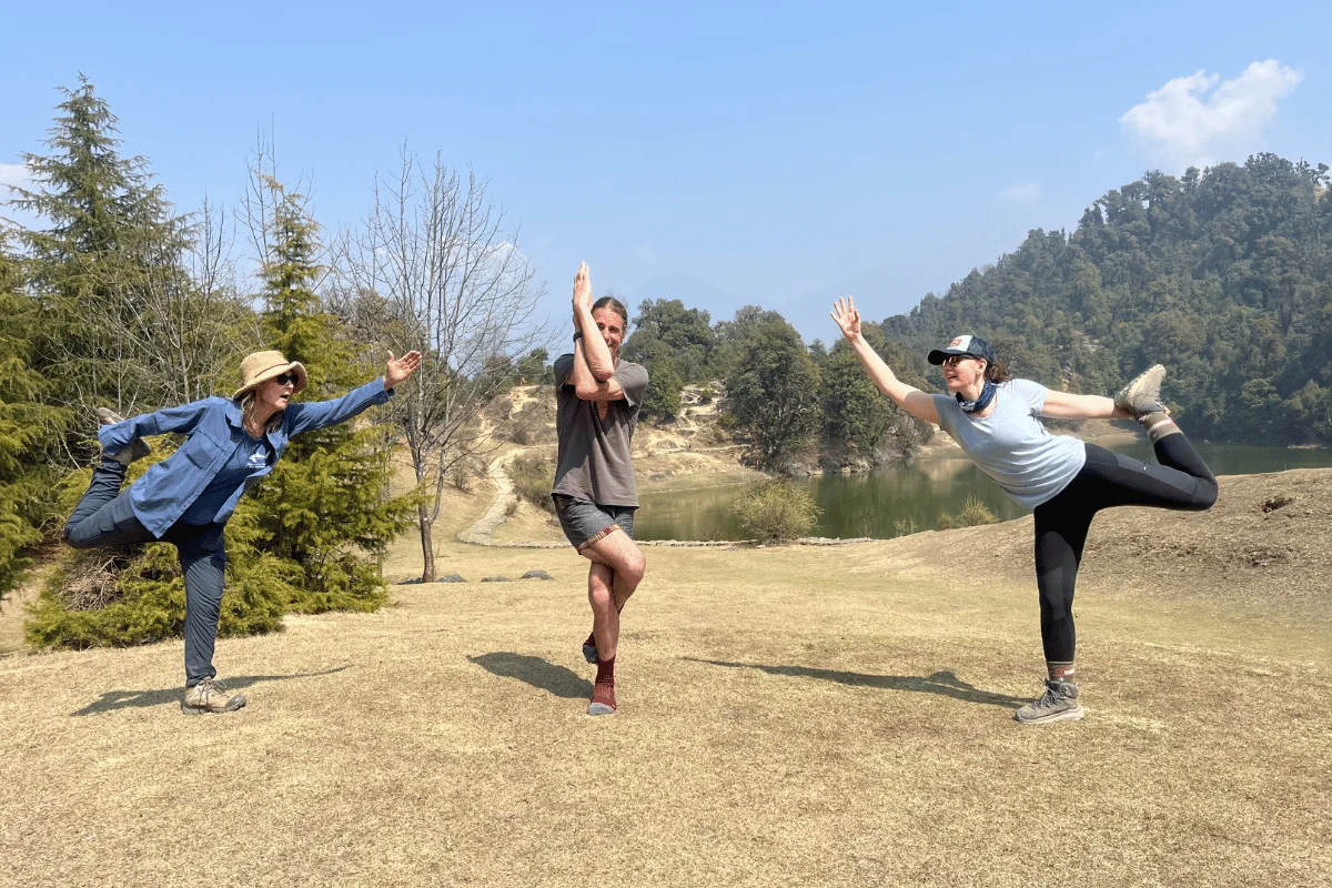 Yoga Students Practicing in Rishikesh Ashram - Adi Shesh Yoga