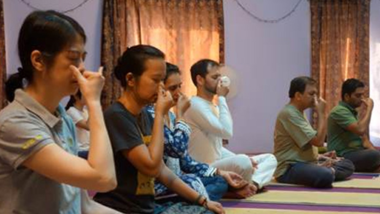 Traditional Yoga meditation and pranayama for stress relief